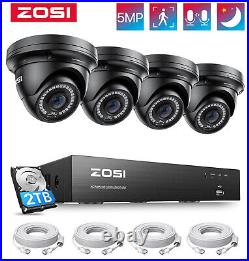 ZOSI 4K NVR 5MP PoE Camera CCTV System Outdoor Security Motion Detection 2TB HDD