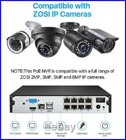 ZOSI 4K NVR 8CH 5MP Security PoE CCTV Camera System Audio AI Detection 2TB