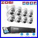 ZOSI 4K Spotlight POE CCTV Security 8MP IP Camera System 8CH NVR Audio Mic PIR