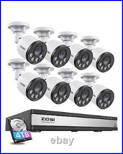ZOSI 4K Wired 16CH NVR PoE Security IP 4MP Camera 4TB Audio CCTV System ColorVu