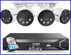 ZOSI 4MP 8CH 2TB NVR 5MP PoE Security CCTV IP Camera System Audio Human Detect