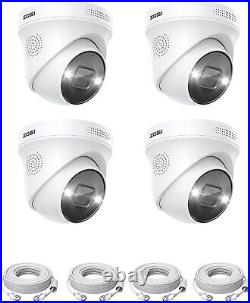 ZOSI 4PK AI 5MP/4K PoE Security CCTV IP Camera 2 Way Audio Human Vehicle Detect