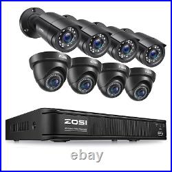 ZOSI 5MP Lite 8CH DVR 1080P Security Camera System Outdoor CCTV 24/7 View IP66