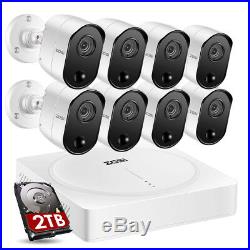ZOSI 8 Channel 5MP HD Security Camera System with Hard Drive 2TB 8CH 5MP DVR Kit