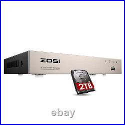 ZOSI 8 Channel H. 265 DVR 1080p HD with Hard Drive 2TB for Security Camera System