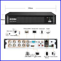 ZOSI 8CH 1080N HD DVR 1TB HDD Outdoor Dome CCTV Home Security Camera System