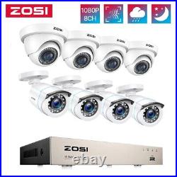 ZOSI 8CH 1080P HD CCTV Home Security Camera System 2MP DVR Outdoor Night Vision