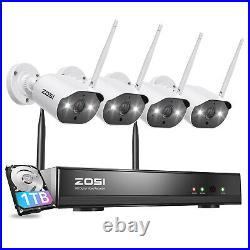 ZOSI 8CH 2K 3MP Wireless IP Security Camera System Audio CCTV Color Night 1/2TB
