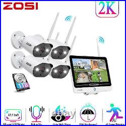 ZOSI 8CH 2K 3MP Wireless Security Camera System WiFi 12.5Monitor NVR CCTV Audio