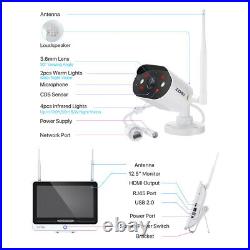 ZOSI 8CH 2K 3MP Wireless Security Camera System WiFi 12.5Monitor NVR CCTV Audio
