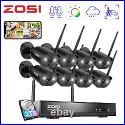 ZOSI 8CH 2K Wireless Security IP Camera System Outdoor Indoor 2TB HDD for 24/7