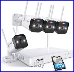 ZOSI 8CH 3MP CCTV NVR 2K Wireless Security Camera System with 1TB Two-Way Audio