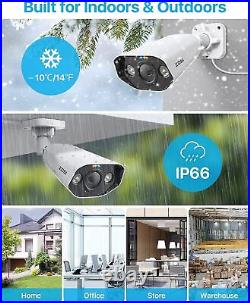ZOSI 8CH 4K 8MP PoE Security Camera System NVR with 2TB HDD AI Human Detection