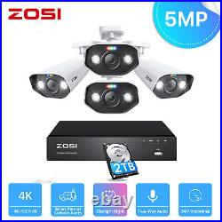 ZOSI 8CH 4K NVR 5MP/8MP CCTV POE Security Camera System Audio AI Detect IR Night