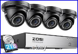 ZOSI 8CH 4K NVR PoE Security IP 3K 24/7 Recording Camera System Network CCTV 2TB