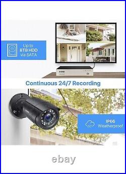 ZOSI 8CH 5MP Lite (8ZN-106B8-10) 1080p 1TB HDD Wi-Fi CCTV DVR Security Camera