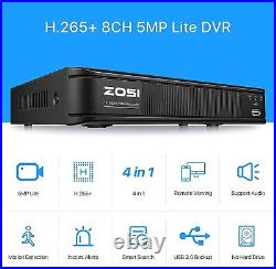 ZOSI 8CH 5MP-Lite DVR IR Outdoor CCTV 1080P Waterproof security Camera System