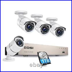 ZOSI 8CH 5MP Lite DVR Outdoor Security Camera System 1080p with Hard Drive 1TB