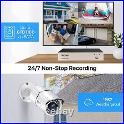 ZOSI 8CH 5MP Lite DVR Outdoor Security Camera System 1080p with Hard Drive 1TB