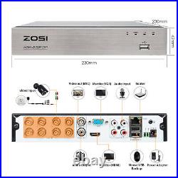 ZOSI 8CH 720p DVR 1.0MP Outdoor Day Night Security Camera System 8 ch Kit
