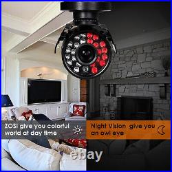 ZOSI 8CH 720p DVR 1.0MP Outdoor Day Night Security Camera System 8 ch Kit