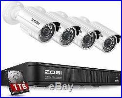ZOSI 8CH DVR 1080P 24 IR Leds CCTV Security Camera Night Vision Motion System