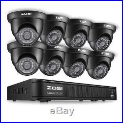 ZOSI 8CH DVR 1080P Full HD Outdoor IR LEDs Dome CCTV Security Camera System Kit