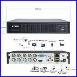 ZOSI 8CH DVR 2MP 1080P Outdoor Dome Day Night CCTV Security Camera System