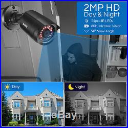 ZOSI 8CH H. 265+ 1080P Home Surveillance Security Camera DVR System Outdoor 1TB