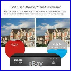 ZOSI 8CH H. 265+ 4K DVR with 2TB Hard Drive 8MP HD Outdoor Security Camera System