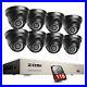 ZOSI 8CH H. 265+ DVR 1TB Hard Drive 2MP Outdoor CCTV Security Camera System Kit