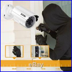 ZOSI 8CH HD DVR Outdoor Surveillance Security Night Vision cctv Camera System