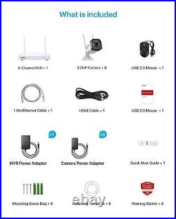ZOSI 8CH NVR 2K 3MP Wireless Wifi Security IP Camera System Outdoor CCTV 2TB HDD