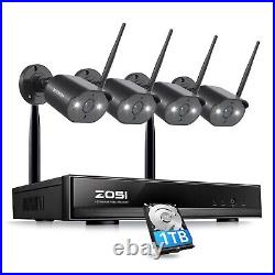 ZOSI 8CH NVR 3MP Audio Wireless Security WiFi IP Camera System CCTV AI Human