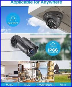 ZOSI 8CH NVR 5MP H. 265+ Outdoor PoE Security Surveillance CCTV Camera System