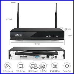 ZOSI H. 265+ 1080p Wireless Security IP Camera System 3TB Hard Drive 8CH WIFI NVR