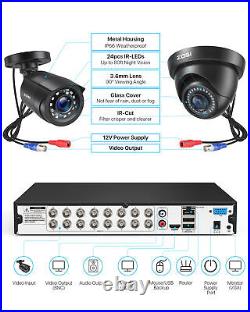 ZOSI H. 265+ 16 CH HD Full 1080P Surveillance CCTV DVR Security Camera System 2TB