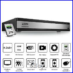 ZOSI H. 265+ 16 Channel 1080N CCTV DVR Recorder with 2TB for Security Camera Kit