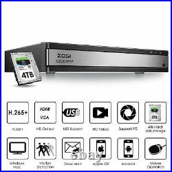 ZOSI H. 265+ 16CH 1080p DVR with Hard Drive 4TB for Home Security Camera System
