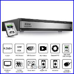 ZOSI H. 265+ 16CH DVR 1080p Outdoor CCTV Home Security Camera System 4TB HDD