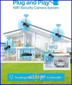 ZOSI H. 265+ 3MP 8CH CCTV NVR Wireless Outdoor Security Camera System WiFi IP CAM