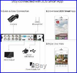 ZOSI H. 265+ 4K DVR 8MP Ultra HD Security Camera System 2TB Hard Drive