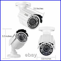 ZOSI H. 265 5MP-Lite 8ch DVR Outdoor CCTV Home Security Camera System 1TB HDD