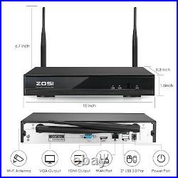 ZOSI H. 265+ 8CH 1080P Wireless Security Camera System WIFI NVR 1TB Outdoor Kit