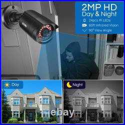 ZOSI H. 265+ 8CH 5MP Lite DVR 6 1080P Outdoor Surveillance Security Camera System