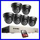 ZOSI H. 265+ 8CH Security Camera System with Hard Drive 1TB 6x 2MP Dome Cameras