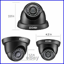 ZOSI H. 265+ 8CH Security Camera System with Hard Drive 1TB 6x 2MP Dome Cameras