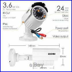 ZOSI H. 265+ DVR 1080P CCTV Camera Home Security System IR Night Vision 0-1TB
