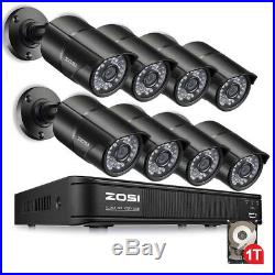 ZOSI HDMI 8CH 1080P CCTV Security Outdoor Camera DVR Night Vision System 0-1TB