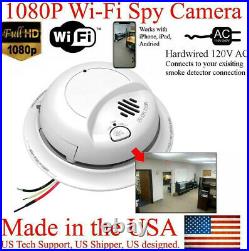 Zeus CCTV 1080P WiFi Smoke Detector Fire Alarm Wired Wi-Fi Spy Camera